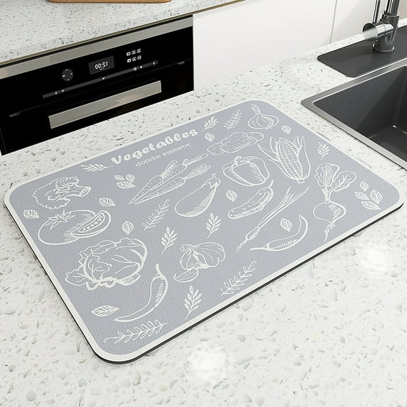 SHIMELE Kitchen Drying Mat, Absorbent Pad, Waterproof Countertop Mat, Anti-Splash Kitchen Pad, Heat Insulation Drying Pad, Washbasin Pad, 30x40cm, Non-Slip Rubber Mat