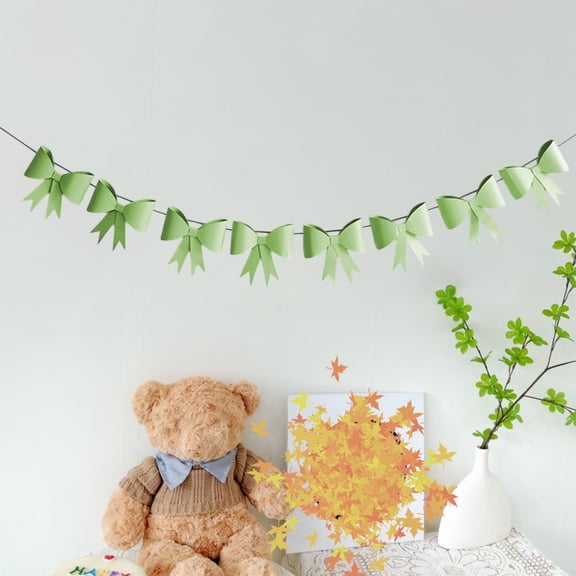 SHIMELE Korean Birthday Party Decorations Paper Bow Pull Flowers Macaroon Color Cute Hanging Flags for Festive Celebrations