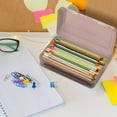 thumbnail image 1 of SHIMELE Large Capacity Clear Plastic Pencil Box with Snap-tight Lid, Stackable Organizer for Office Supplies - Ideal Storage for Pens, Markers, and More, 1 of 3
