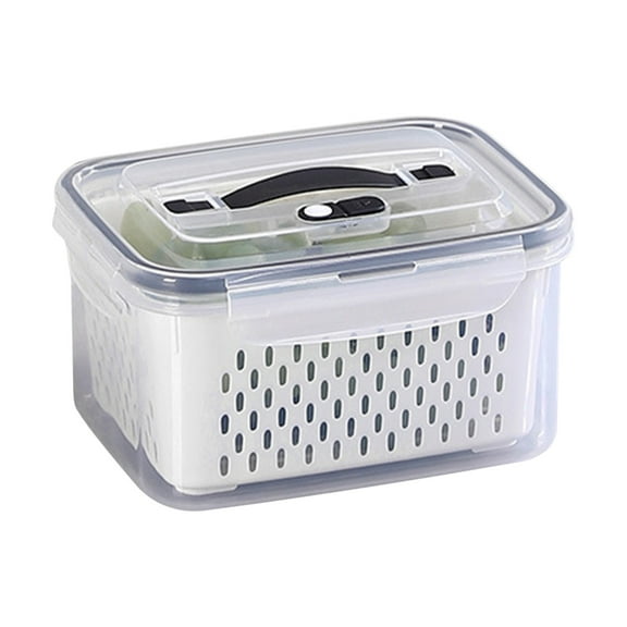 SHIMELE Leakproof Food Storage Containers with Removable Colander, Dishwasher Safe, Microwavable, Ideal for Fruits, Vegetables, and Meat Preservation
