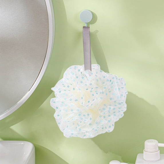 SHIMELE Loofah Bath Sponge Scrubber, Mesh Shower Loofah Sponge, with Lanyard, Green