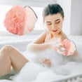 thumbnail image 1 of SHIMELE Loofah Bath Sponge Scrubber, Mesh Shower Loofah Sponge, with Lanyard, Red, 1 of 8