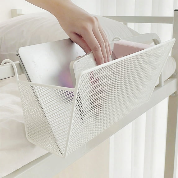 SHIMELE Multi-Purpose Dormitory Storage Basket, Bedside Hanging Organizer, Iron Caddy, Compact Storage Solution for Books, Tablets, and Essentials