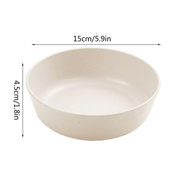SHIMELE Natural Straw Fiber Bowl 15cm Lightweight Non-Breakable Dishwasher Safe Ramen Salad Household Tableware Eco-Friendly