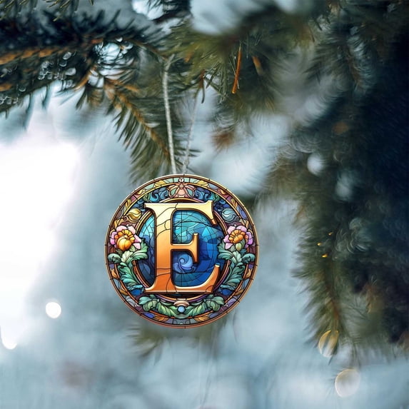 SHIMELE Personalized Christmas Ornaments - Custom Initial Decorations for Tree, Home & Gifts