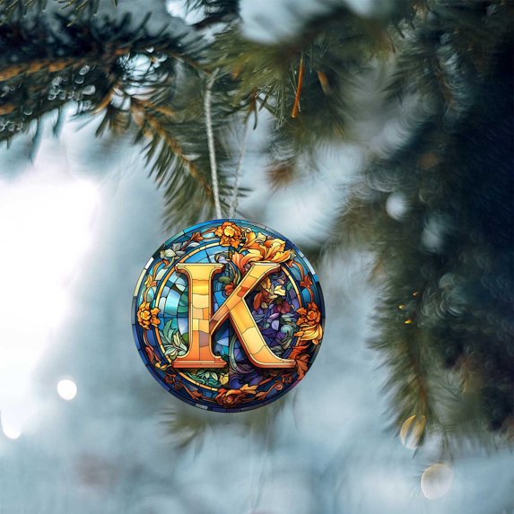 SHIMELE Personalized Christmas Ornaments - Custom Initial Decorations for Tree, Home & Gifts