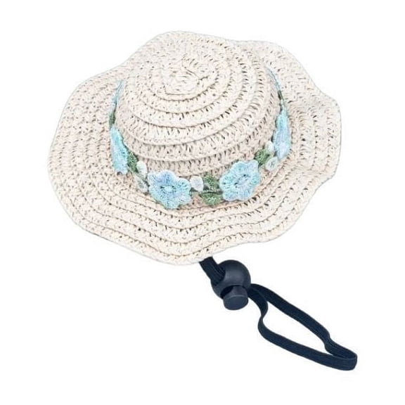 SHIMELE Pet Mini Straw Hat Cute Accessory Handmade Natural Straw Ideal for Dogs and Cats Perfect for Pet Lovers and Miniature Collections