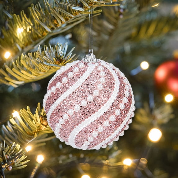 SHIMELE Plastic Christmas Ball Ornaments - Multi-Purpose Decorative Spheres for Tree, Door, and Gift Use - 8cm Red, Gold, Pink