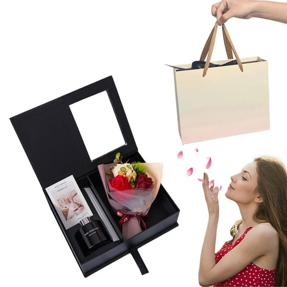 SHIMELE Spa Gift Basket Set Relaxing Gifts for Women Aromatherapy Rose Gift Box Appreciation Christmas Birthday Gift Set for Wife Sister Friend 120ml