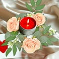 thumbnail image 1 of SHIMELE Rose Candle Wreath - Artificial Silk Flower Ring - Wedding & Valentine Day Table Decor - Candle Holder Centerpiece - Leaf Candle Decoration 27cm, 1 of 6