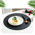 thumbnail image 1 of SHIMELE Round Faux Leather Placemat, Round Kitchen Table Mat, Coffee Table Pad, Easy to Clean, Non-Slip Insulation, Thick & Durable, Black, 15in, 1 of 7