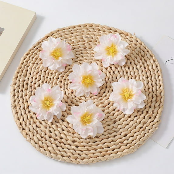 SHIMELE Silk Flower Heads Simulation Decorative Craft Material DIY Handmade Floral Accents for Home Wedding Party Decor 10pcs