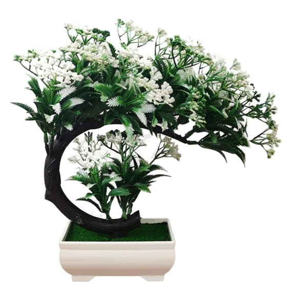 SHIMELE Simulated Welcome Potted Plant Fake Flowers Peacock Tree Bonsai Home Decor Artificial Greenery Decoration 24CM