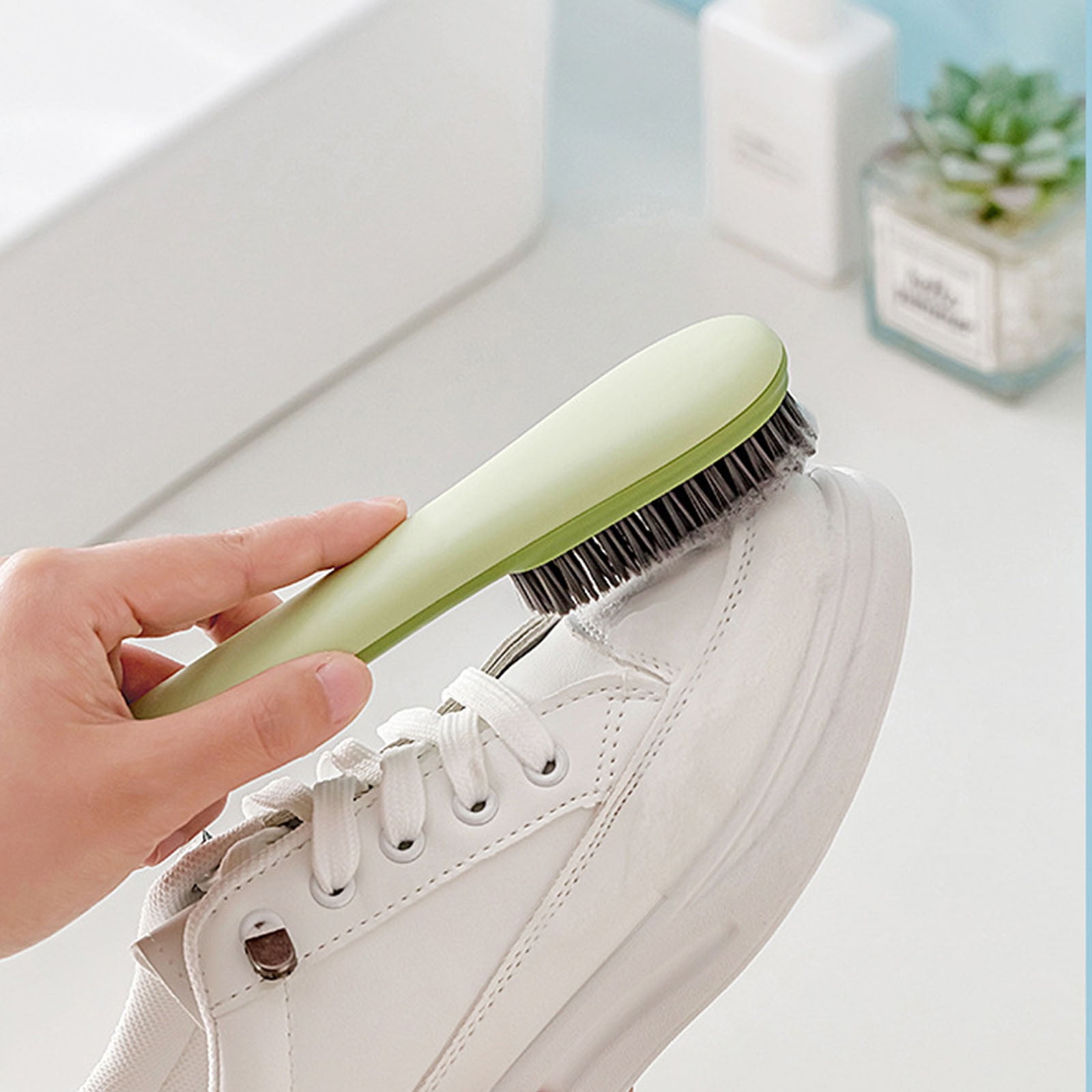 SHIMELE Soft Bristles Shoe Cleaning Brush, Long Handled Non-Damaging ...