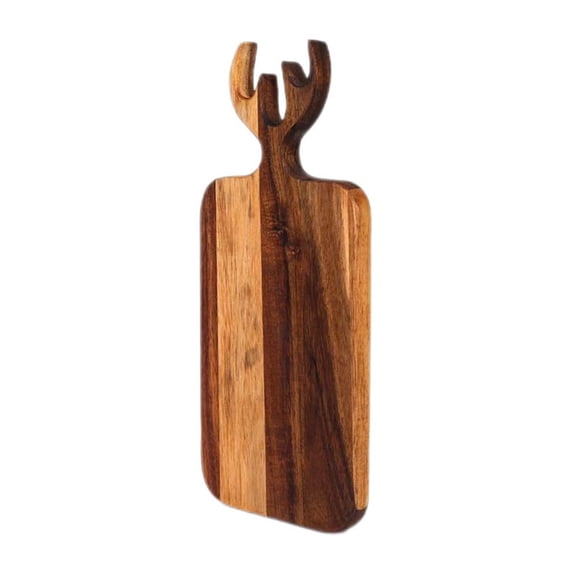 SHIMELE Solid Wood Cutting Board with Handle, Kitchen Chopping Board, Food-Safe Butcher Block, Durable Prep Board for Meat and Veggies, Easy to Clean, Ideal for Home Cooking