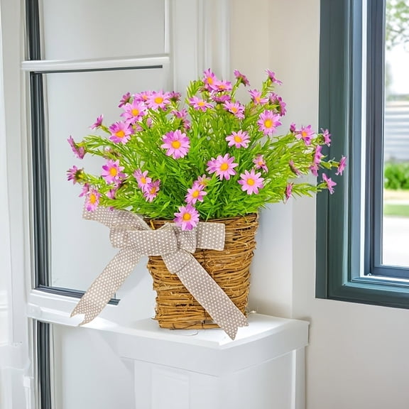 SHIMELE Spring and Summer Flower Garlands, Door Hanging Basket, Simulated Flower Wall Decor, Rustic Home Decoration, Front Door Decor for Weddings and Parties