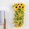 SHIMELE Spring and Summer Sunflower Wreath - Artificial Wildflower Decor - Plastic Floral Arrangement for Indoor/Outdoor Weddings, Home Decor, and Seasonal Decorations