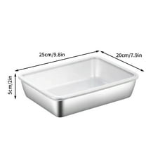 SHIMELE Stainless Steel Food Prep Box Rectangular Multi-Use Container with Lid for Refrigerator Storage, Outdoor Cooking, and Picnic