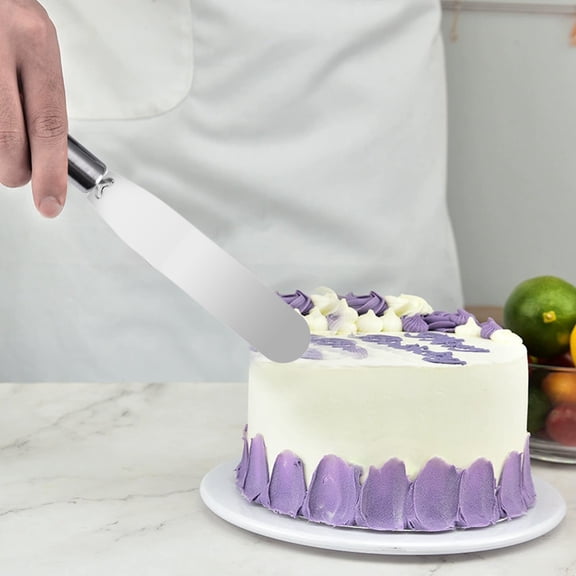 SHIMELE Stainless Steel Offset Spatula Cake Icing Spreader Scraper Set Baking Tool for Frosting Decorating and Cake Preparation