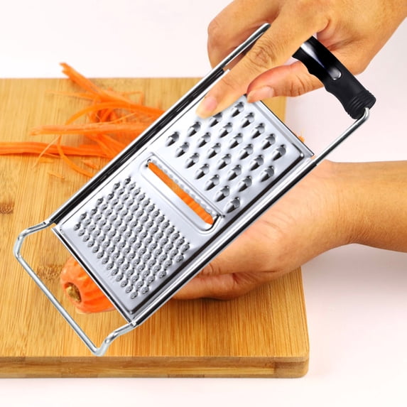 SHIMELE Stainless Steel Vegetable Grater, Multifunctional Shredder for Potatoes and Carrots, Kitchen Tool with Non-Slip Handle, Easy Clean Grater, Durable Storage Loop, 3 Sizes Available