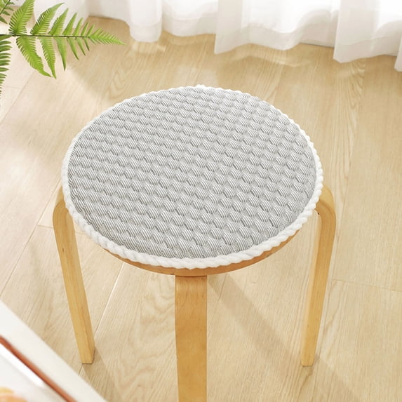SHIMELE Summer Rattan Ice Silk Chair Cushion, Comfortable Non-Slip Round Stool Cover, Ergonomic Floor Cushion, 30cm Soft Seating for Home, Office, Outdoors