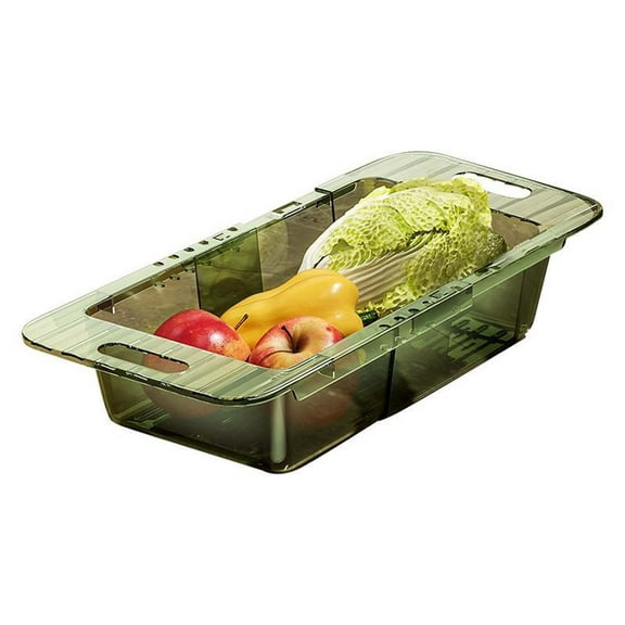SHIMELE Telescopic Sink Organizer Strainer Basket Adjustable Dish Drying Rack for Kitchen Utensils, Sponges, Soap, Ventilated Storage Solution