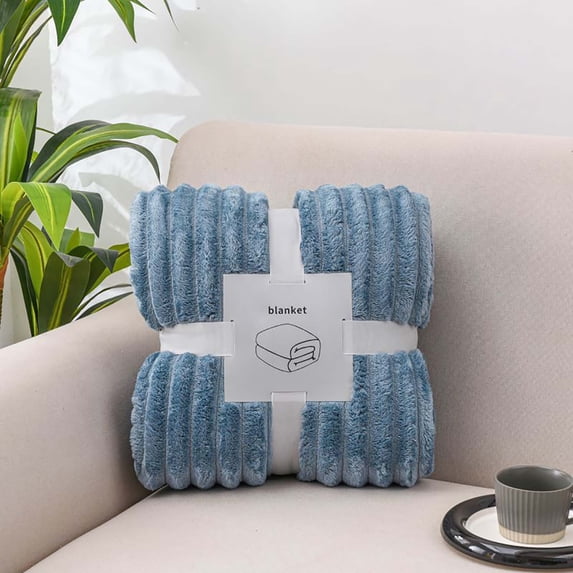 SHIMELE Thickened Flannel Blanket Drawstring Design Soft Comfortable All-Season Sofa Nap Blanket for Home Office Relaxation 70x100CM