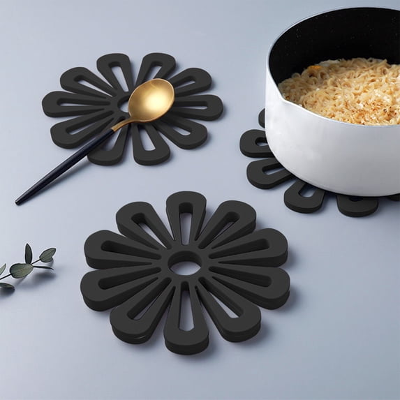 SHIMELE Thickened Non-Slip Flower Design Table Mat - Heat Resistant & Easy Clean for Home and Office Use