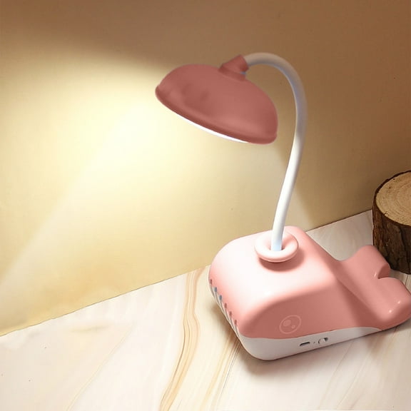 SHIMELE USB Rechargeable Desk Lamp - Portable Reading Light with Phone Stand & Pen Holder - Adjustable Brightness, Eye-Friendly LED for Bedroom & Dormitory