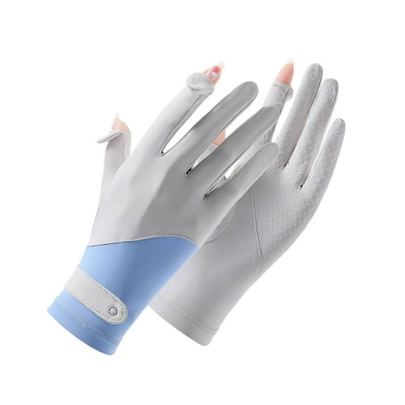 SHIMELE UV Protection Sun Gloves for Women, Lightweight Breathable Ice Silk Half-Finger Design for Driving, Cycling, Outdoor Activities