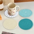 thumbnail image 1 of SHIMELE Woven Round Placemats, Thermal Insulation Coasters for Dining Table, Durable Cotton Table Mats, Kitchen Hot Pads, 4-Pack Set, 1 of 6