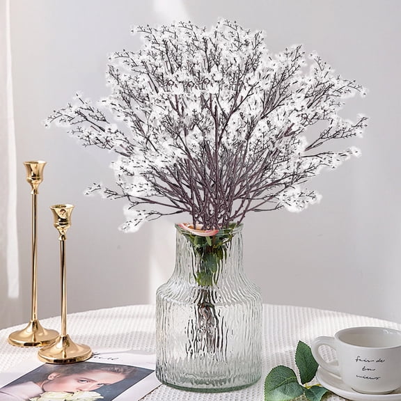 SHIMELE Simulation Flower Branches, Artificial Small Peach Blossoms, 10PC 18.5in, Home Decoration, Tea Room, Wedding Party Prop