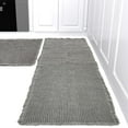 thumbnail image 1 of SHIMOH Waffle Bath Mat, Super Absorbent Non-Slip Bath Mats for Bathroom Floor, Machine Washable Bathroom Rugs with Tassels, Rubber Backed Bathroom Mats, Ultra Soft. (Light Gray, 24"X72"), 1 of 6