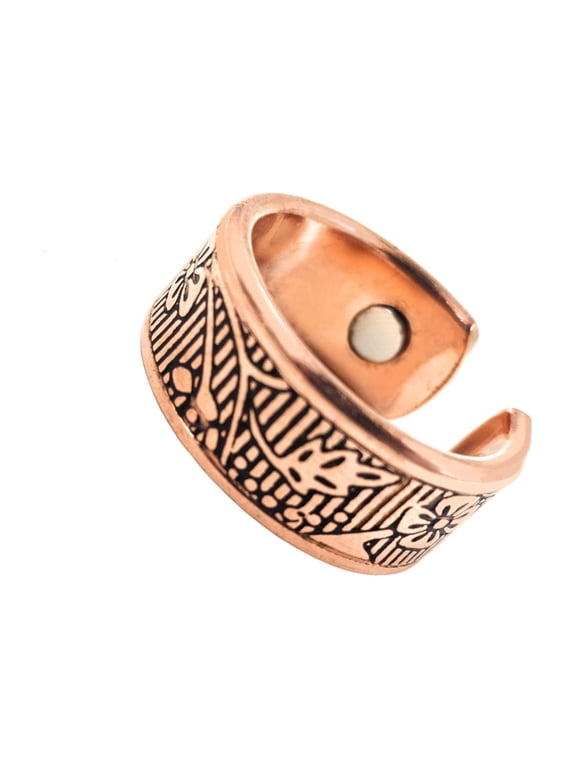 pure copper rings for men & women (Designer ring 8mm)