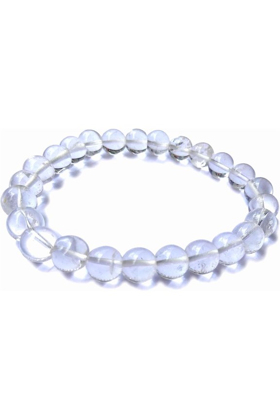 reiki crystal semi precious stones jewelry for men women spiritual chakra stone beads bracelets (rock clear quartz)