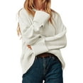 thumbnail image 1 of SHINE UP Sweaters for Women Long Sleeve Crewneck Tops Fall Oversized Casual Chunky Knit Pullover, 1 of 9