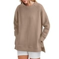 thumbnail image 1 of SHINE UP Sweatshirt for Women Long Sleeve Crewneck Tops Oversized Casual Pullover Shirts with Side Zipper, 1 of 8