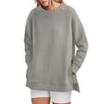 thumbnail image 1 of SHINE UP Sweatshirt for Women Long Sleeve Crewneck Tops Oversized Casual Pullover Shirts with Side Zipper, 1 of 8