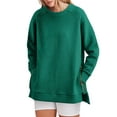 thumbnail image 1 of SHINE UP Sweatshirt for Women Long Sleeve Crewneck Tops Oversized Casual Pullover Shirts with Side Zipper, 1 of 8