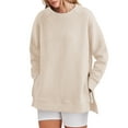 thumbnail image 1 of SHINE UP Sweatshirt for Women Long Sleeve Crewneck Tops Oversized Casual Pullover Shirts with Side Zipper, 1 of 8