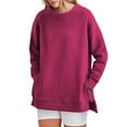 thumbnail image 1 of SHINE UP Sweatshirt for Women Long Sleeve Crewneck Tops Oversized Casual Pullover Shirts with Side Zipper, 1 of 8