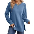 thumbnail image 1 of SHINE UP Sweatshirt for Women Long Sleeve Tunic Tops Crewneck Casual Pullover Shirts with Side Split, 1 of 8
