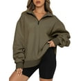 thumbnail image 1 of SHINE UP Sweatshirts for Women Oversized Fleece Hoodie Tops Fall Half Zip Turtleneck Long Sleeve Pullover, 1 of 8
