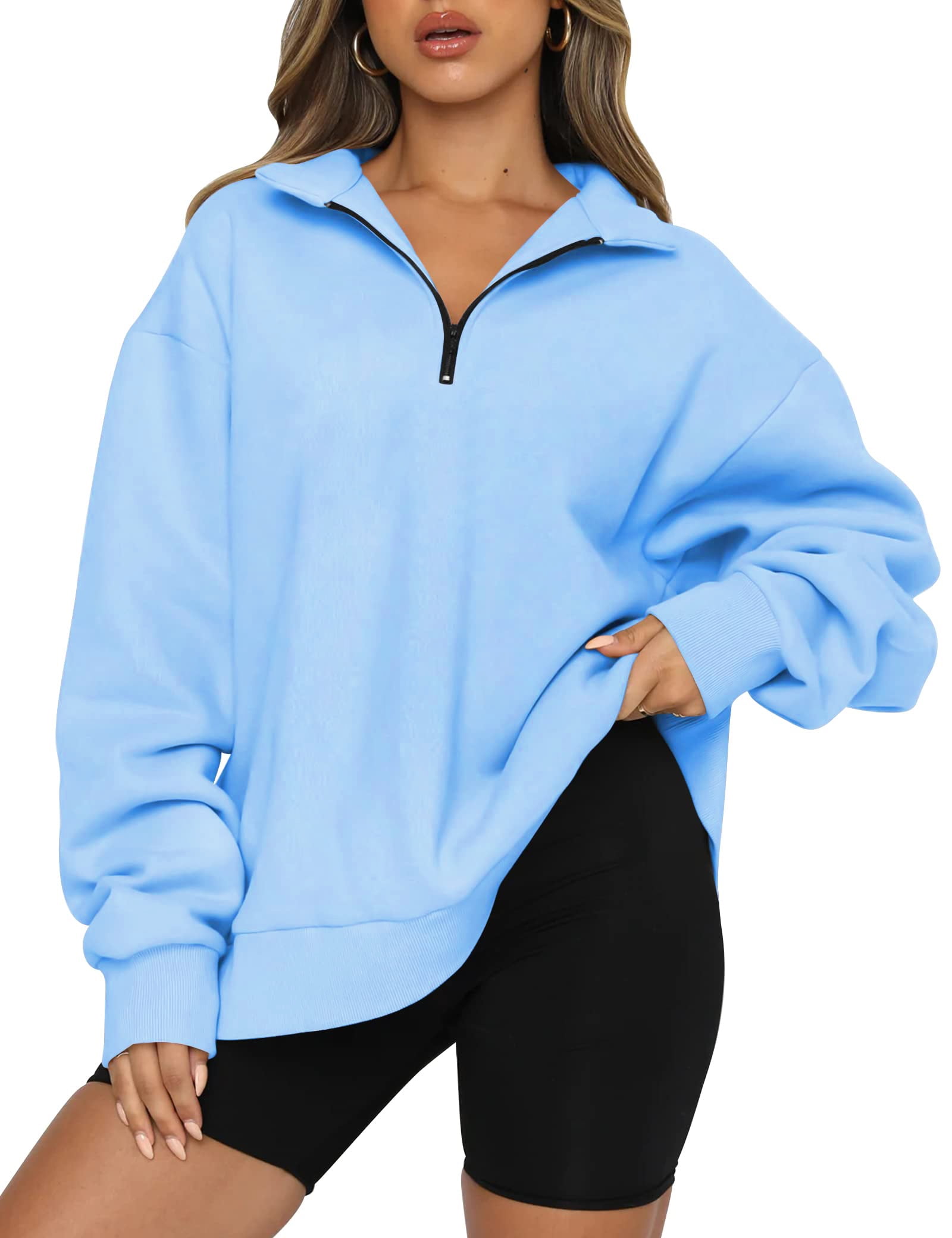 SHINE UP Sweatshirts for Women Oversized Fleece Hoodie Tops Fall Half Zip Turtleneck Long Sleeve Pullover SHINE UP Sweatshirts for Women Oversized Fleece Hoodie Tops Fall Half Zip Turtleneck Long Sleeve Pullover