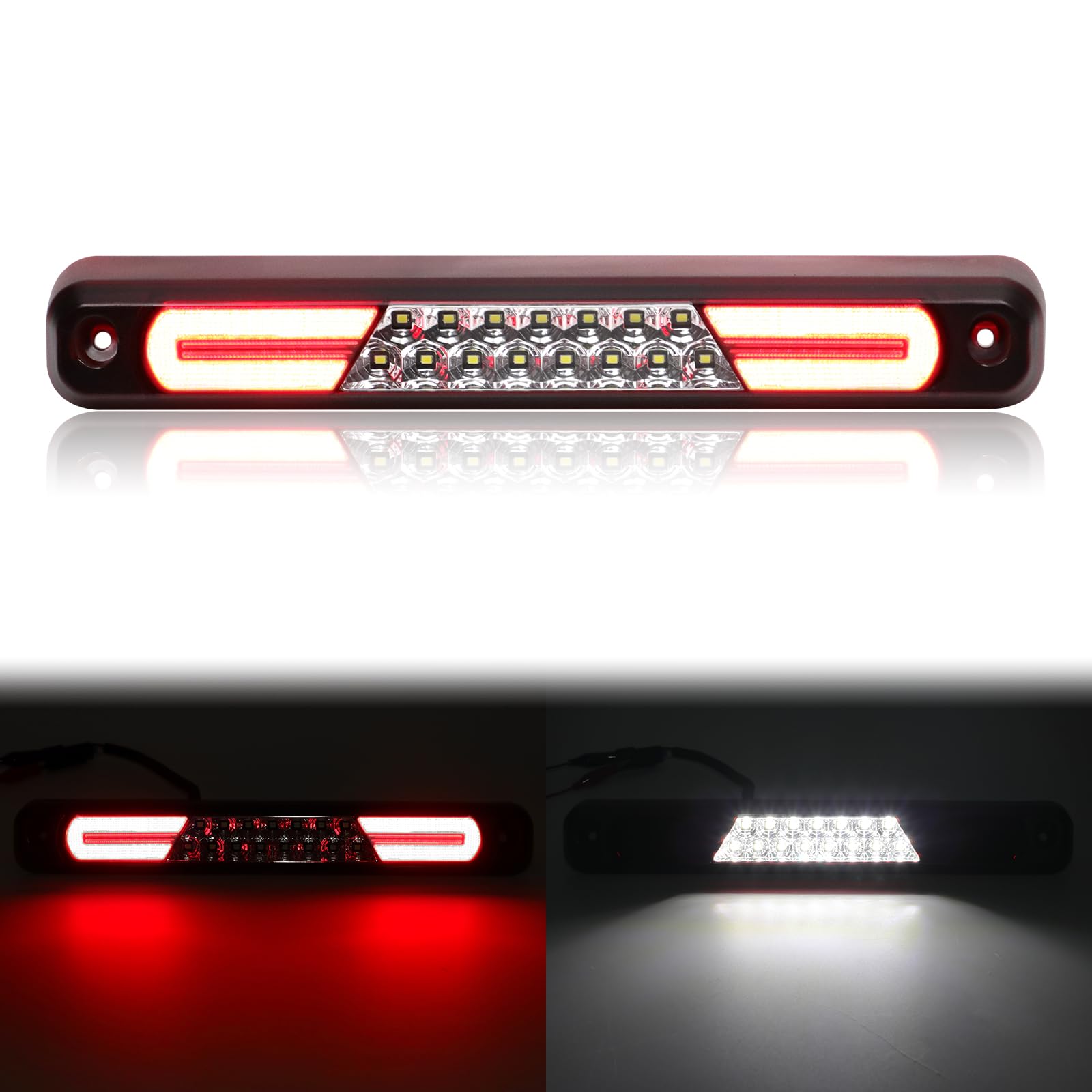 SHINEFIT LED Third Brake Light Replacement For 1988-1998 Chevy C/K Series Trucks - Smoked Lens, Cargo Light