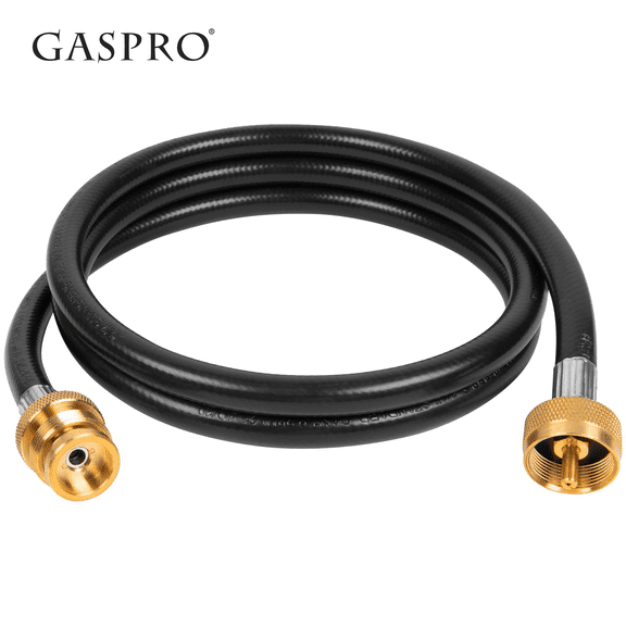 GASPRO 5FT Propane Hose Extension for Propane Tree, 1lb Propane Cylinder Hose Adapter with Throwaway Thread, for Mr Heater Buddy, Coleman Stove & Camping Appliances