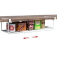 thumbnail image 1 of SHINEWON Expandable Under Cabinet Shelf, Extendable Under Shelf Storage with 0.94 Inches Thick Clips for Pantry Cabinet, Laundry Room, Shoe Rack. (White, 1 Pack, Interior: 3.66"H x 8.26"D), 1 of 6