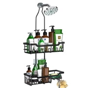 SHINGONE Extended Shower Caddy with Hooks, Rustproof Shampoo Soap Holder, Large Hanging Bathroom Caddy
