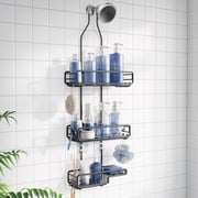 SHINGONE Adjustable over Head Shower Caddy Hanging Bathroom Organizer for Large Bottles & Tall Showerheads - Rustproof Storage Shelf with Soap Holder