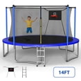 thumbnail image 1 of SHINPT 14ft Outdoor Trampoline for Kids, Big Trampoline with Basketball Hoop and Ladder, Heavy Duty Trampoline with Net Meets ASTM Standard, Backyard Trampoline for Adult, Large Trampoline for Gift, 1 of 9